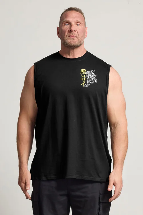 BadRhino Black Tiger Graphic Muscle Vest - 4XL Image 1