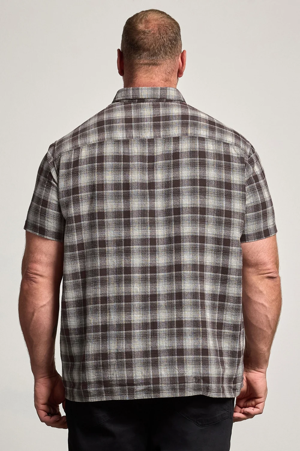 BadRhino Brown Check Stripe Short Sleeve Shirt - 3XL Image 3