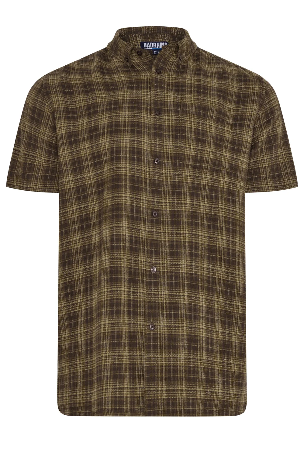 BadRhino Brown Check Stripe Short Sleeve Shirt - 3XL Image 5