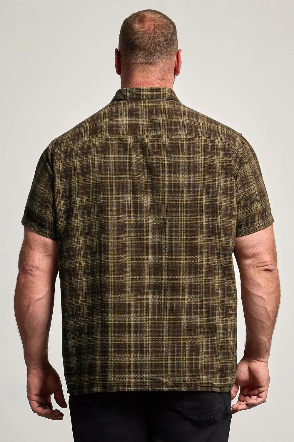 BadRhino Brown Check Stripe Short Sleeve Shirt - 3XL Image 3