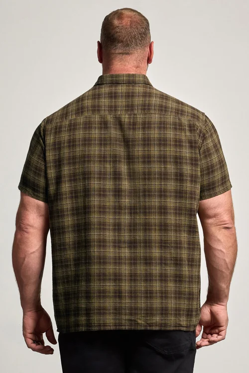 BadRhino Brown Check Stripe Short Sleeve Shirt - 3XL Image 3