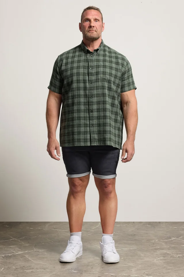 BadRhino Green Check Print Short Sleeve Shirt