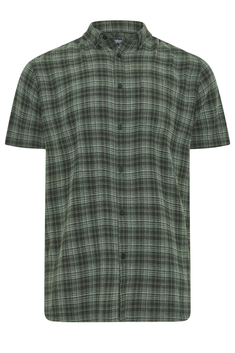 BadRhino Green Check Print Short Sleeve Shirt - 7-8XL Image 5