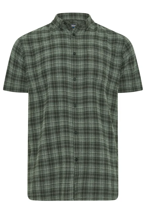 BadRhino Green Check Print Short Sleeve Shirt - 7-8XL Image 5