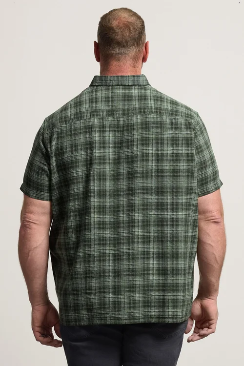 BadRhino Green Check Print Short Sleeve Shirt - 7-8XL Image 3