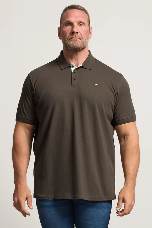 BadRhino Contrast Brown Short Sleeve Polo Shirt - 2XL Image 1
