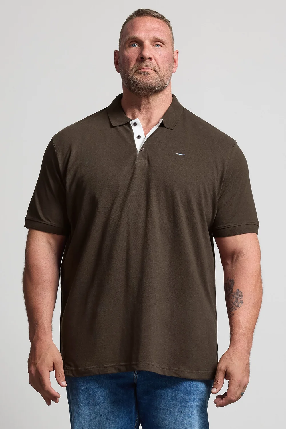 BadRhino Contrast Brown Short Sleeve Polo Shirt - 2XL Image 1