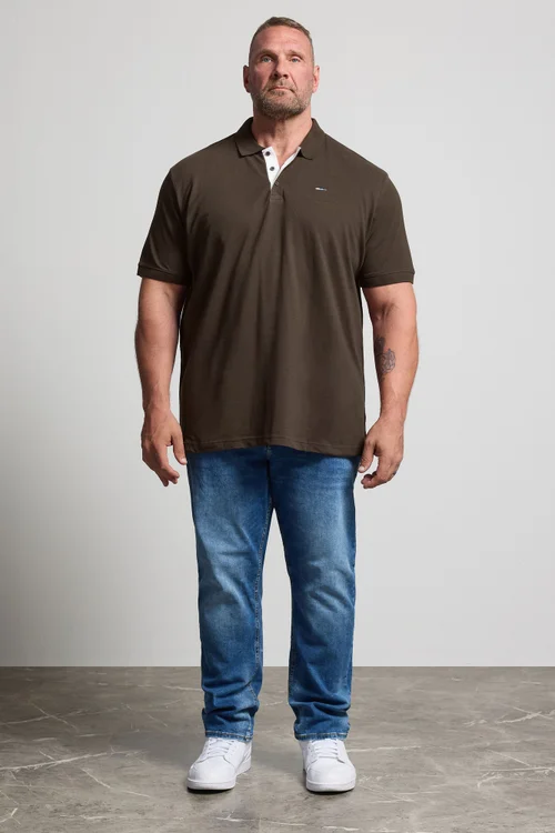 BadRhino Contrast Brown Short Sleeve Polo Shirt - 2XL Image 2