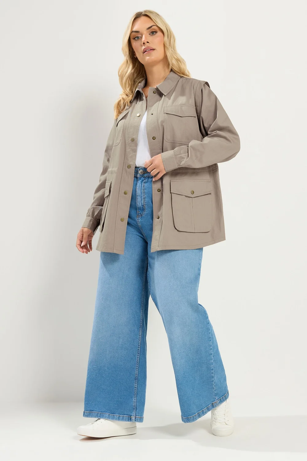 Yours Curve Natural Brown Carpenter Jacket - 30-32 Image 2