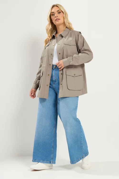 Yours Curve Natural Brown Carpenter Jacket - 30-32 Image 2