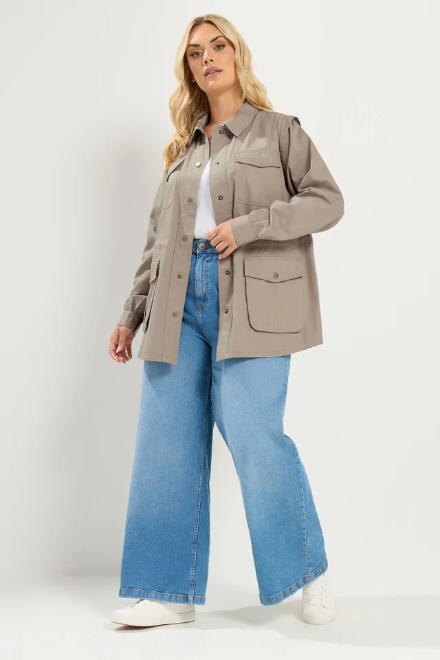 Yours Curve Natural Brown Carpenter Jacket