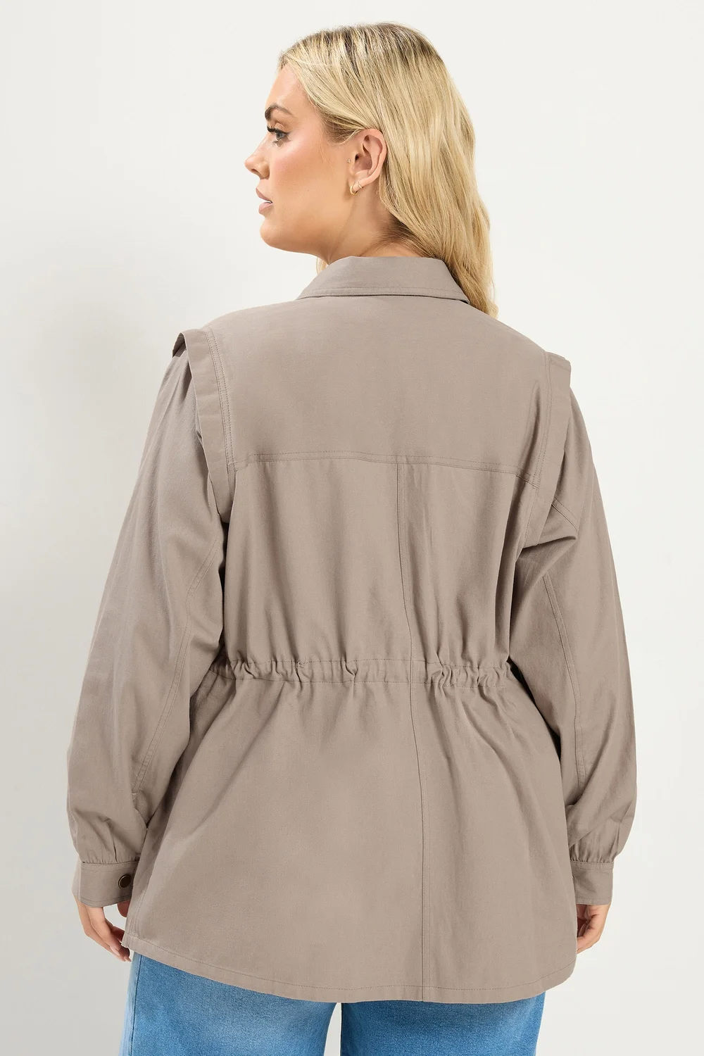 Yours Curve Natural Brown Carpenter Jacket - 30-32 Image 3