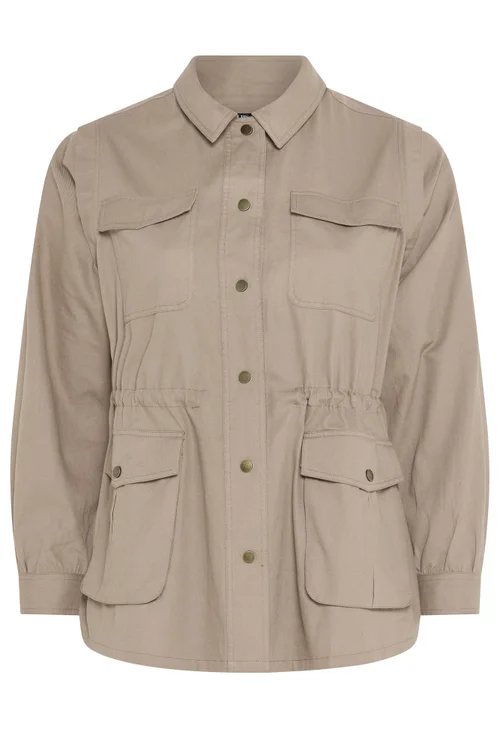 Yours Curve Natural Brown Carpenter Jacket - 30-32 Image 5
