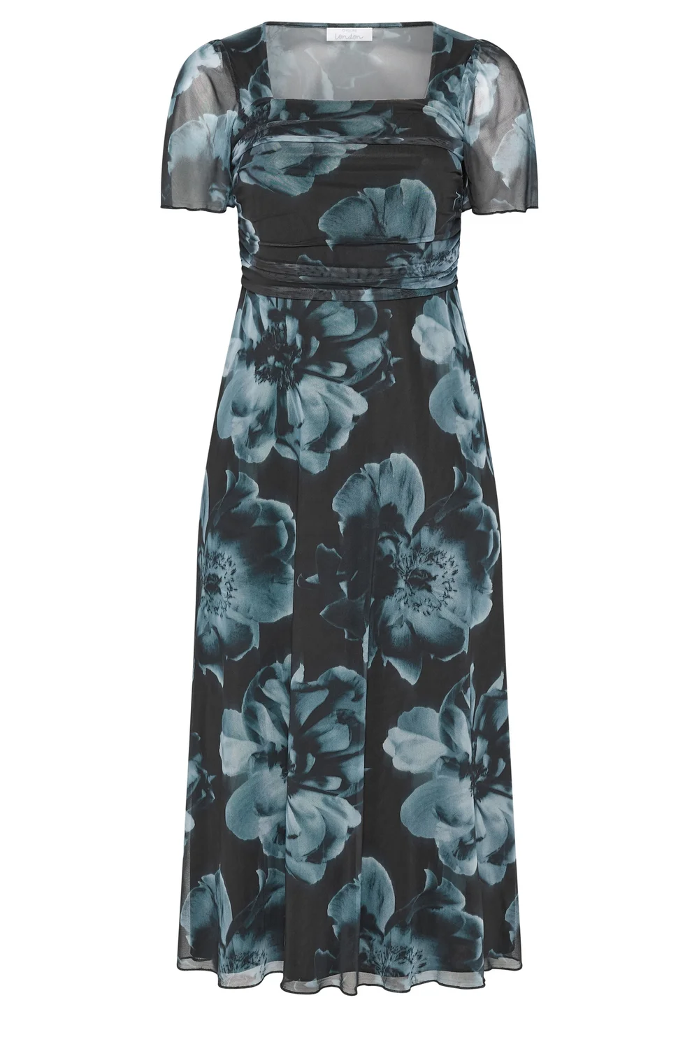 Yours London Curve Black Floral Square Neck Maxi Dress - 22 Image 5