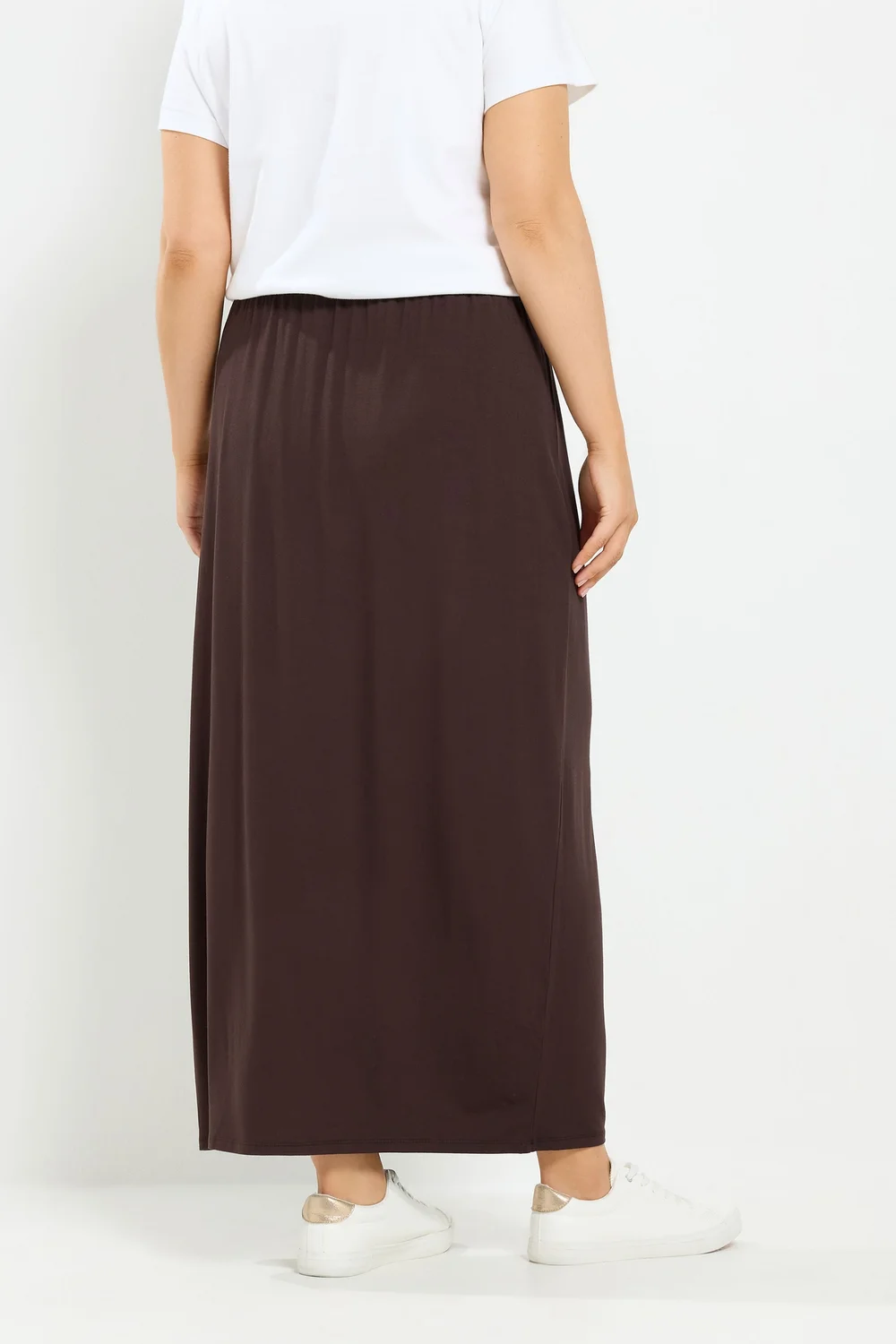 Yours Curve Chocolate Brown Maxi Tube Skirt - 24 Image 3