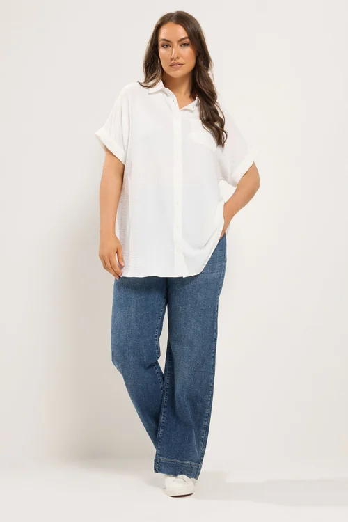 Yours Curve White Grown On Sleeve Shirt - 18 Image 3