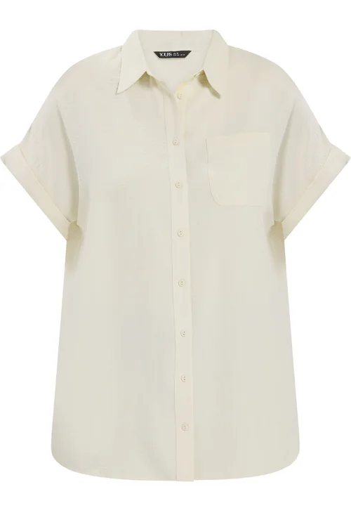 Yours Curve Natural Brown Grown On Sleeve Shirt - 12 Image 5