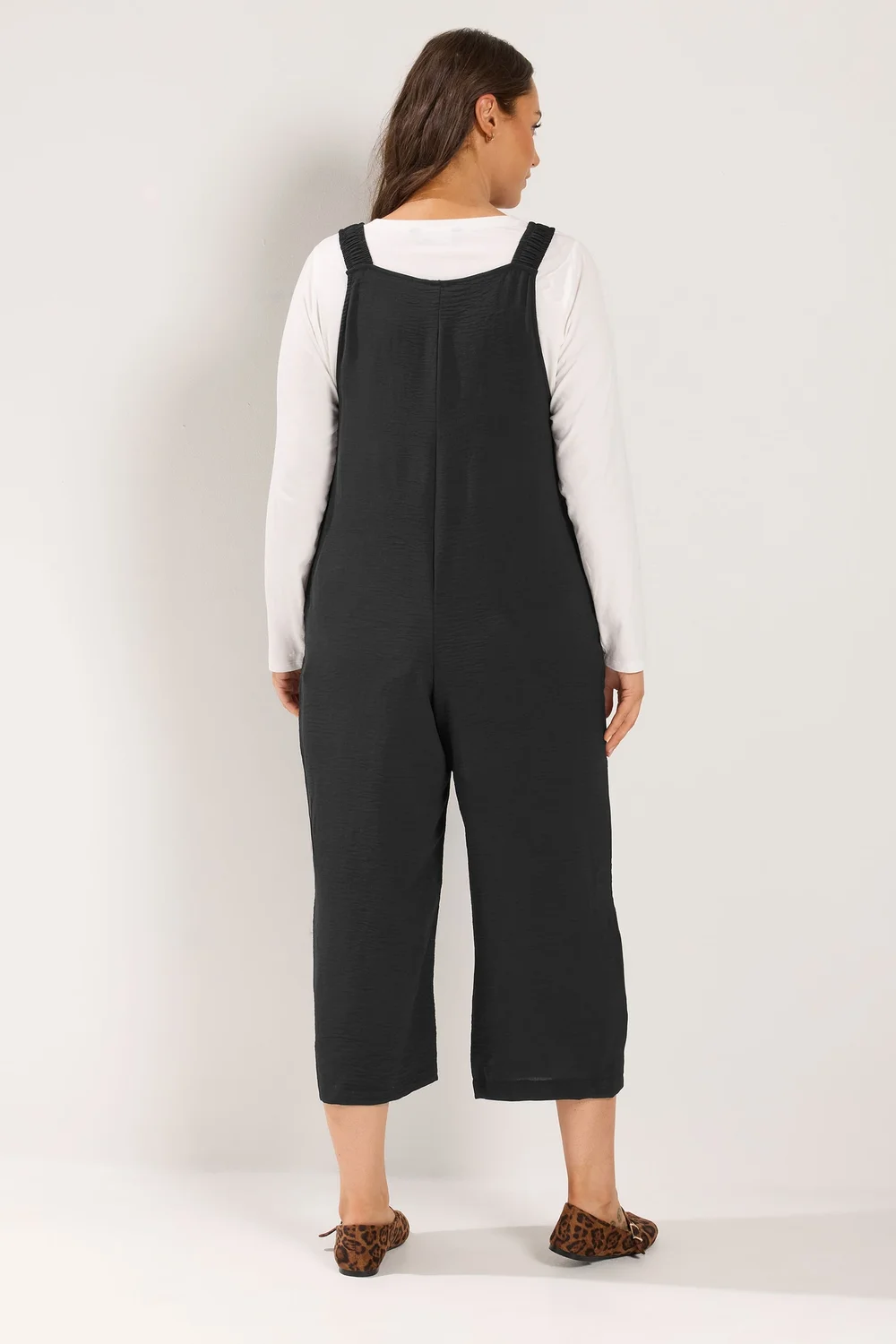 Yours Curve Black Loose Fit Dungarees - 22-24 Image 3