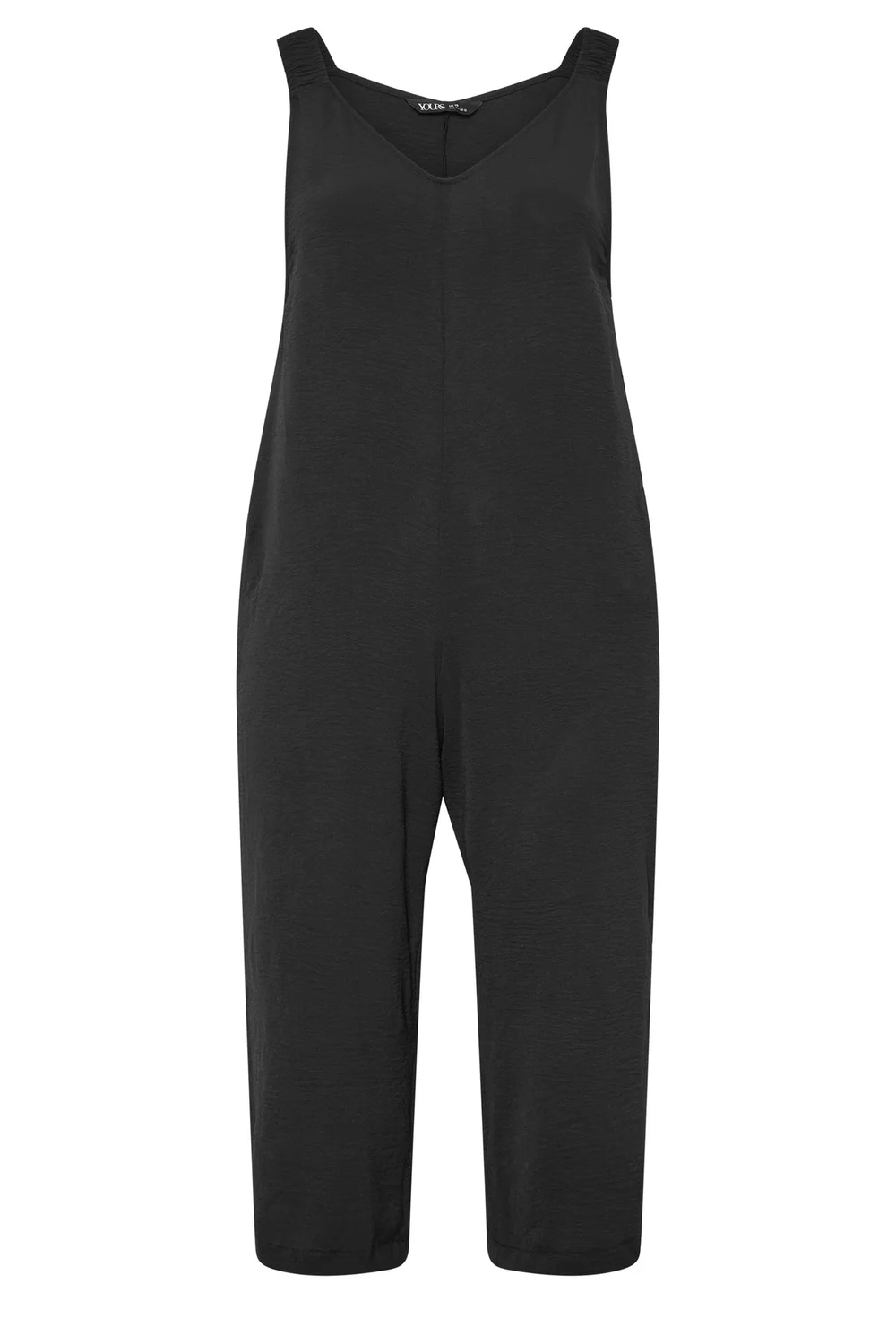 Yours Curve Black Loose Fit Dungarees - 22-24 Image 5
