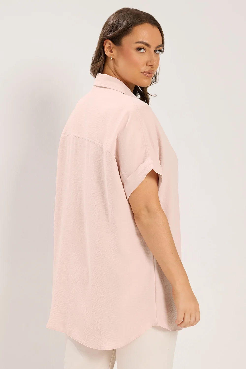 Yours Curve Pink Grown On Sleeve Shirt - 18 Image 3