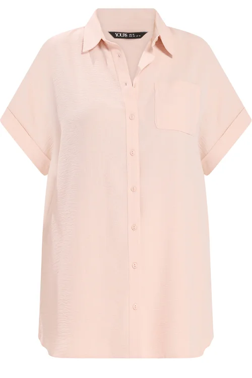 Yours Curve Pink Grown On Sleeve Shirt - 18 Image 5