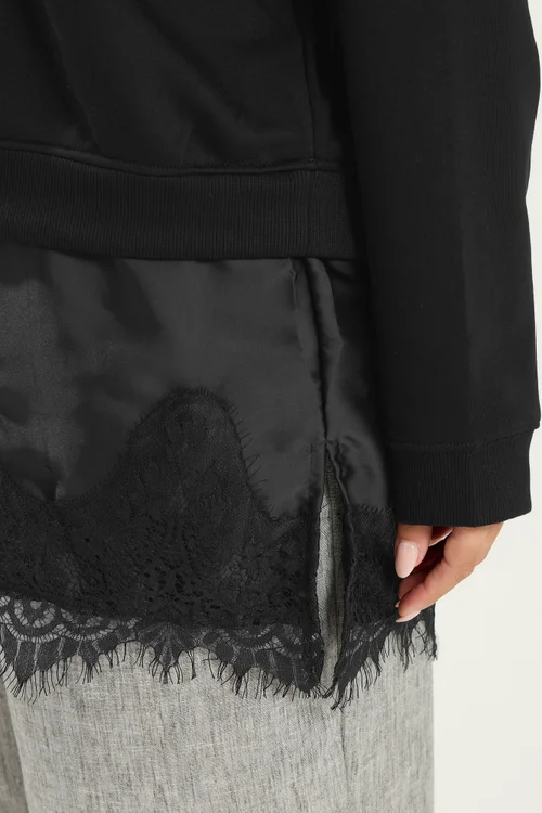 Yours Curve Black Lace 2-In-1 Jumper - 26-28 Image 4