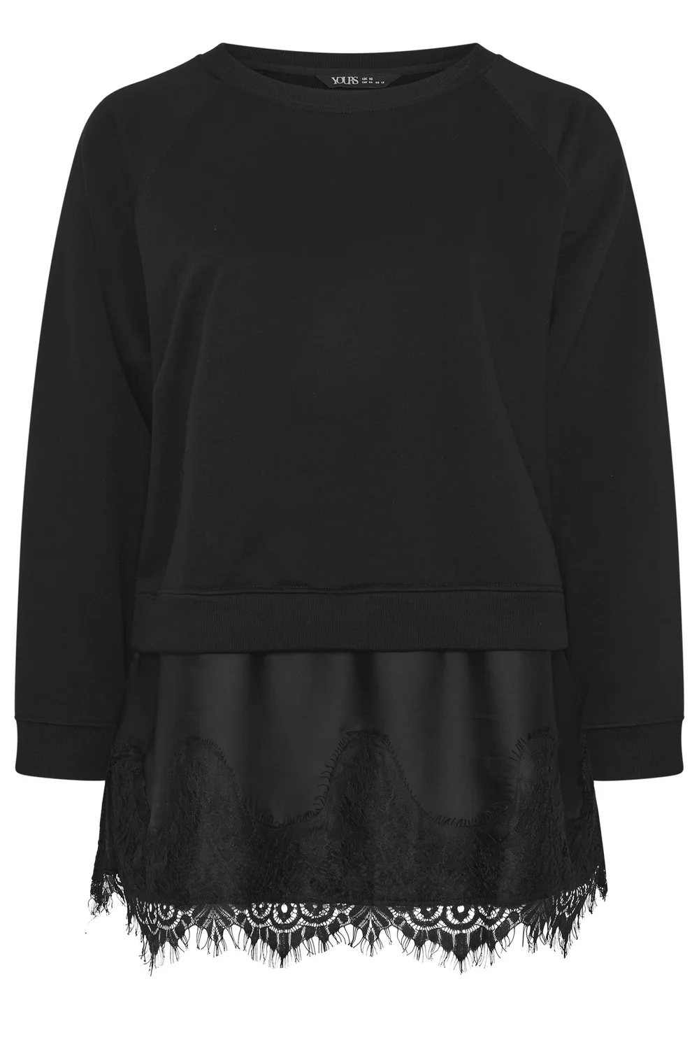 Yours Curve Black Lace 2-In-1 Jumper - 26-28 Image 5