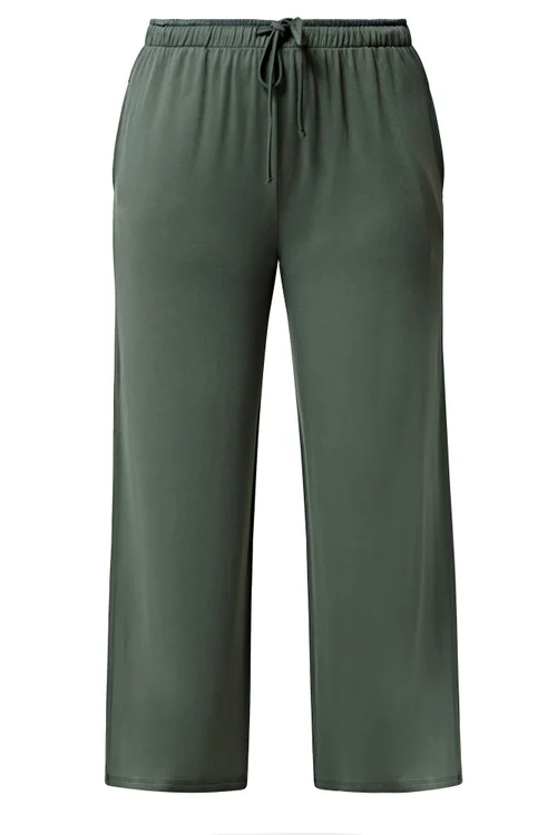 Yours Curve Green Soft Touch Wide Leg Joggers - 22-24/L30 Image 3