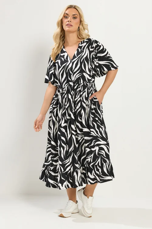 Yours Curve Black Zebra Maxi Dress - 26-28 Image 2