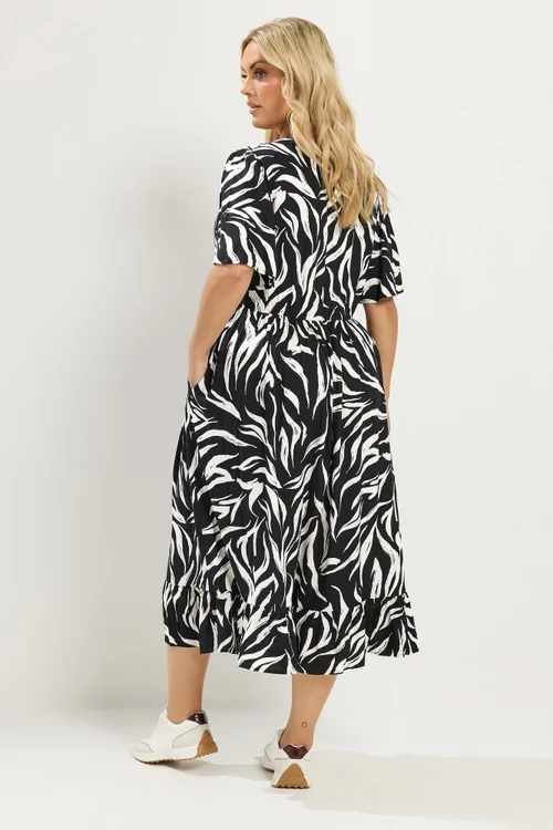 Yours Curve Black Zebra Maxi Dress - 26-28 Image 3