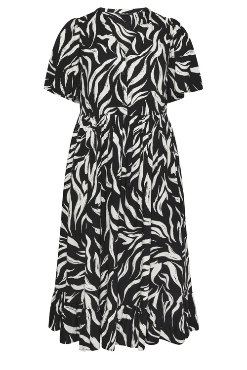 Yours Curve Black Zebra Maxi Dress - 26-28 Image 5