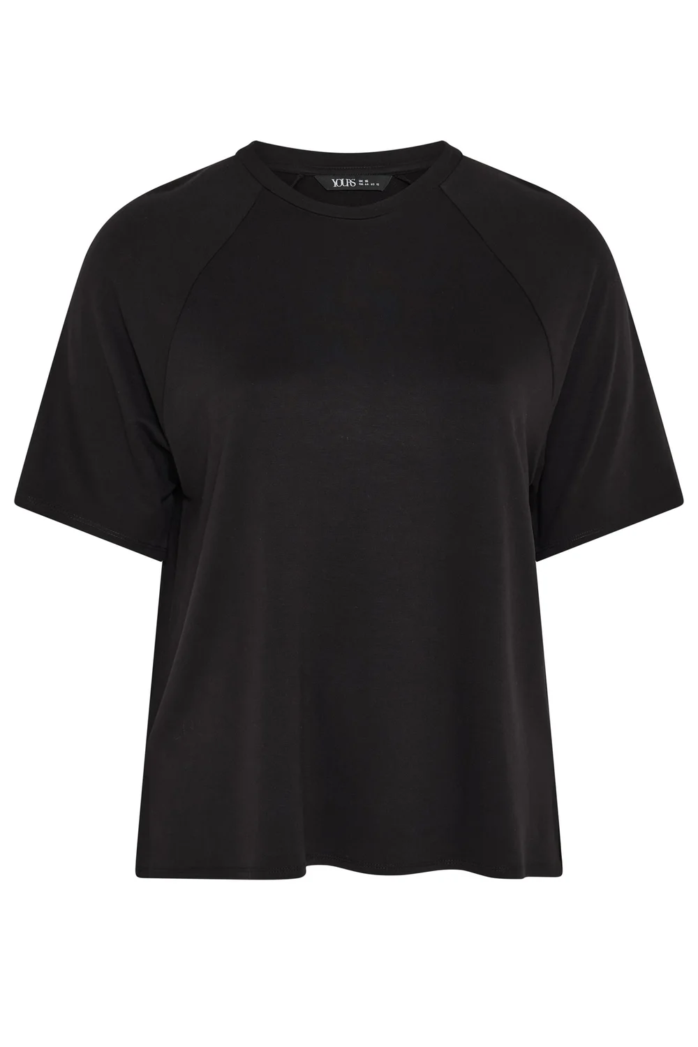 Yours Curve Black Soft Touch Raglan T-Shirt - 30-32 Image 5