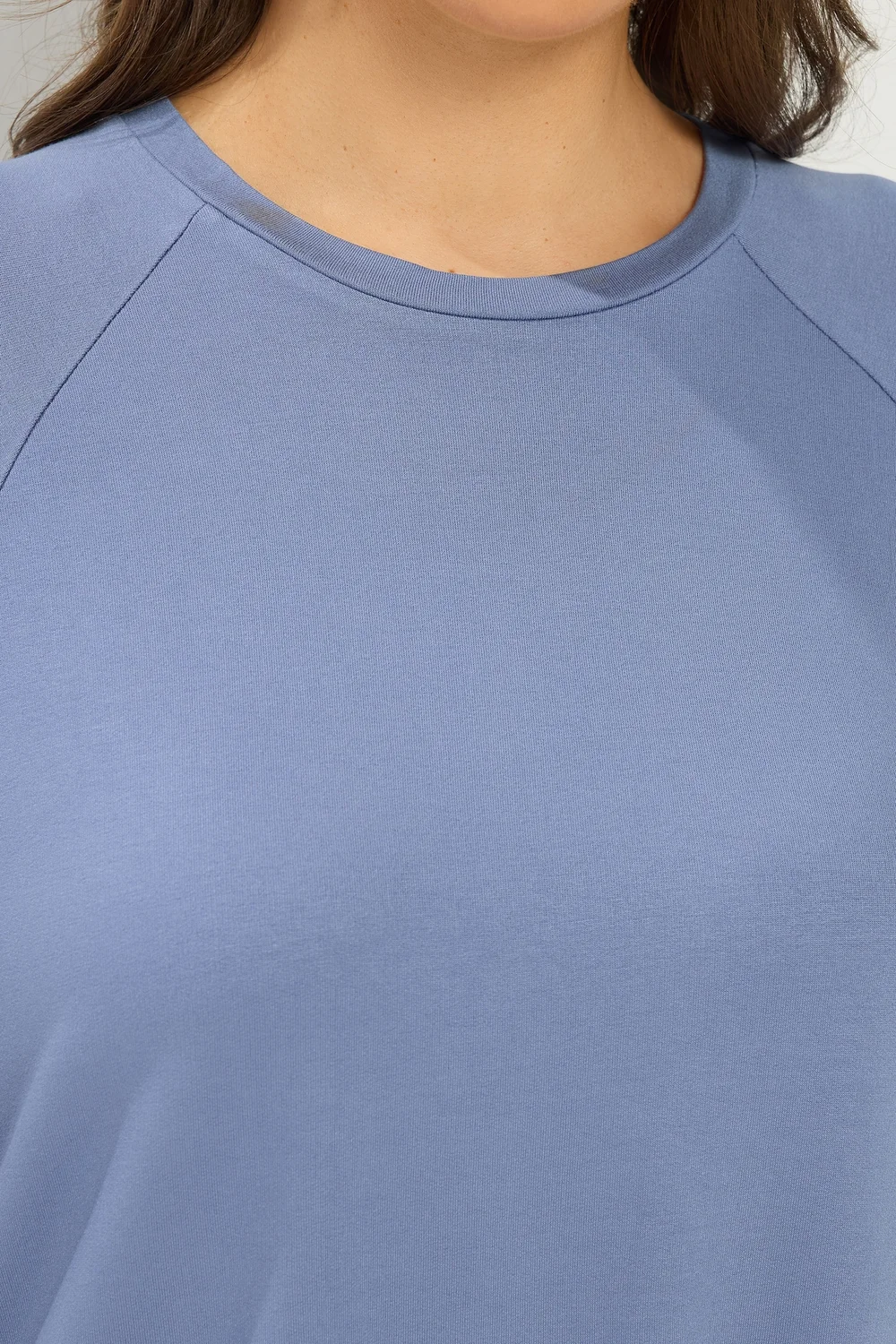 Yours Curve Blue Soft Touch Raglan T-Shirt - 20 Image 4