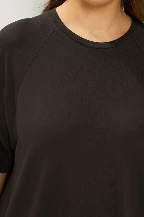 Yours Curve Brown Soft Touch Raglan T-Shirt - 16 Image 4