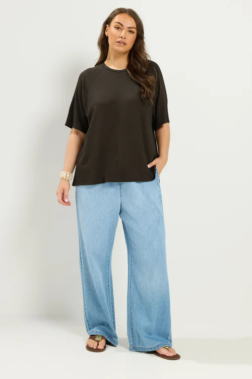Yours Curve Brown Soft Touch Raglan T-Shirt - 16 Image 2