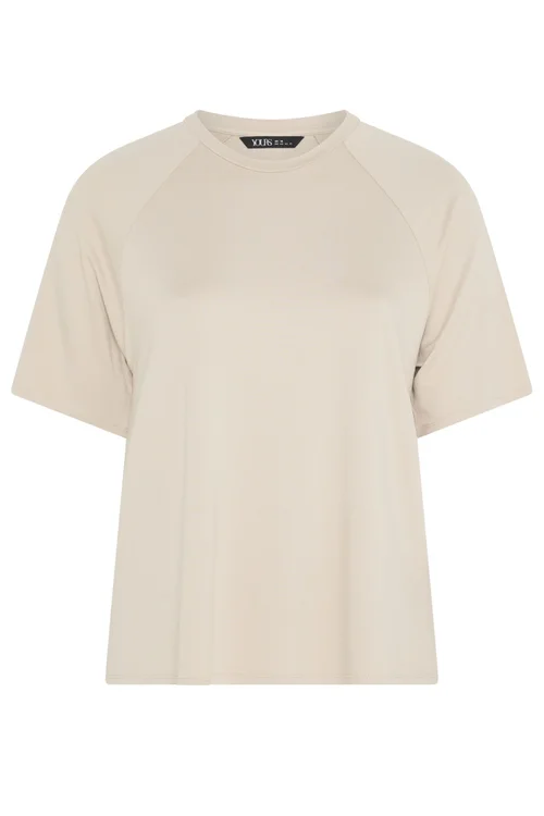 Yours Curve Natural Brown Soft Touch Raglan T-Shirt - 12 Image 5