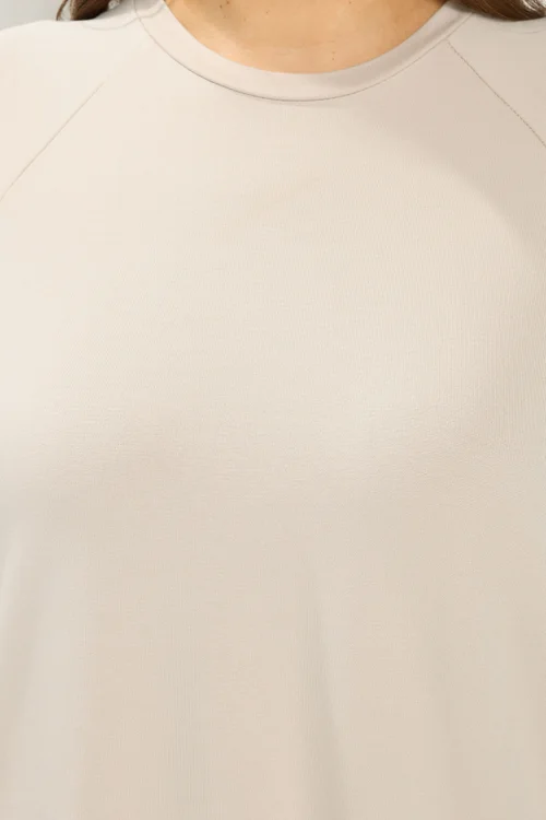 Yours Curve Natural Brown Soft Touch Raglan T-Shirt - 12 Image 4