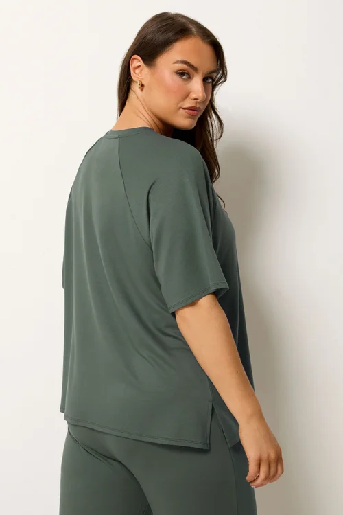 Yours Curve Sage Green Soft Touch T-Shirt - 20 Image 3