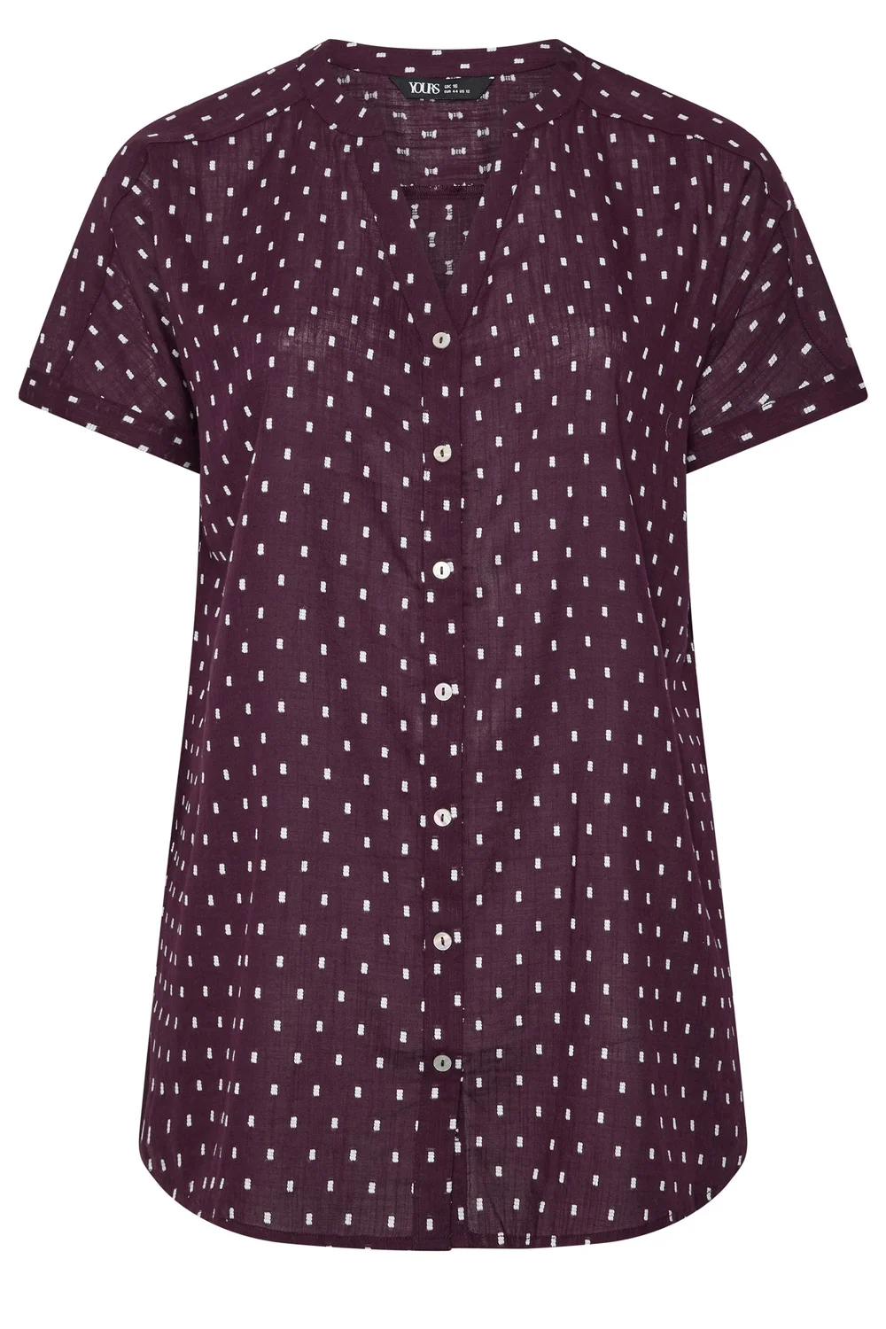 Yours Curve Purple Notch Neck Dobby Blouse - 16 Image 5