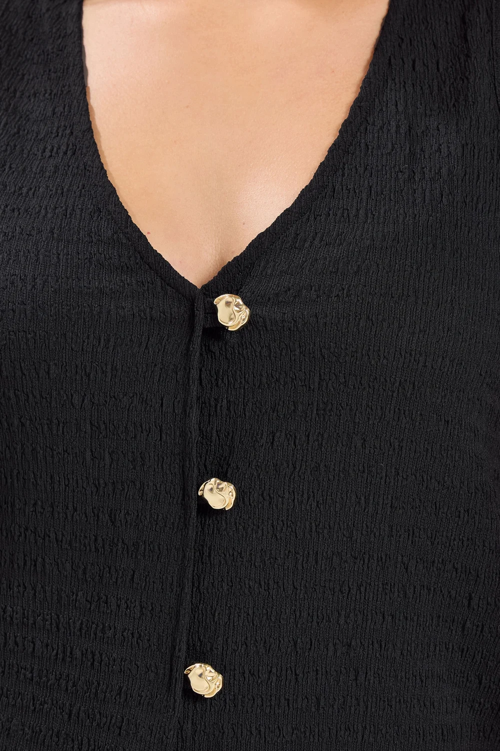 Yours Curve Black Textured Button Through Waistcoat - 14 Image 4