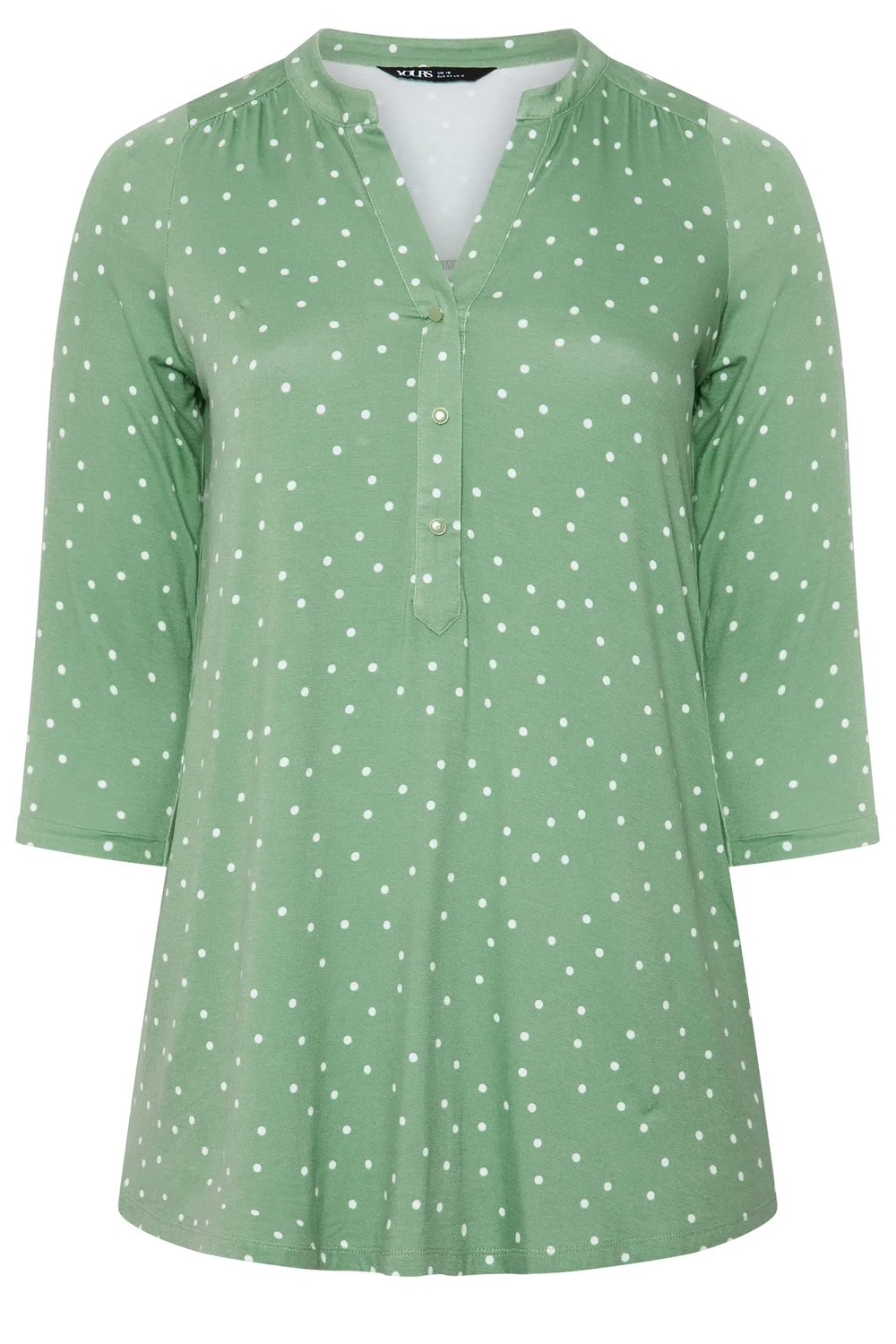 Yours Curve Green Polka Dot Shirt - 16 Image 5