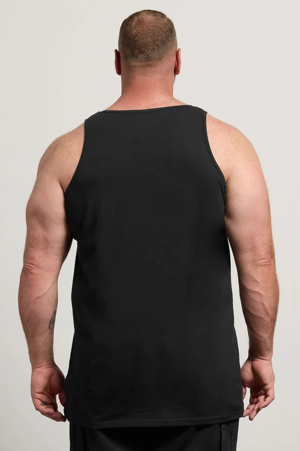 BadRhino 5 Pack Black Extra Long Plain Vest Tops - 3XL Image 3