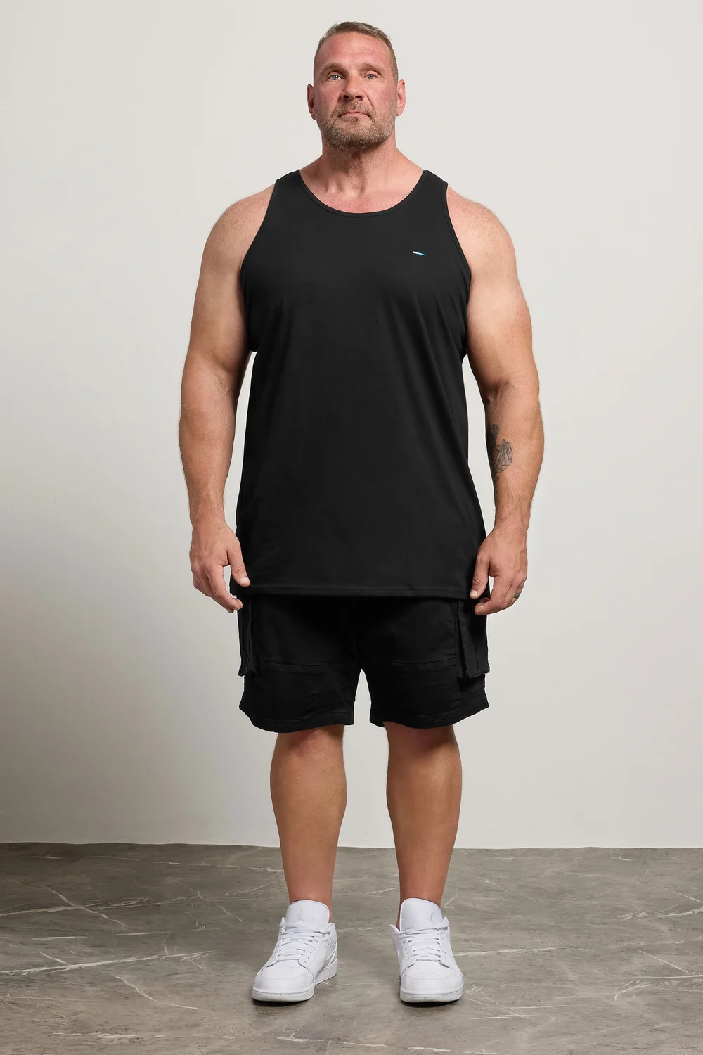 BadRhino 5 Pack Black Extra Long Plain Vest Tops - 3XL Image 2