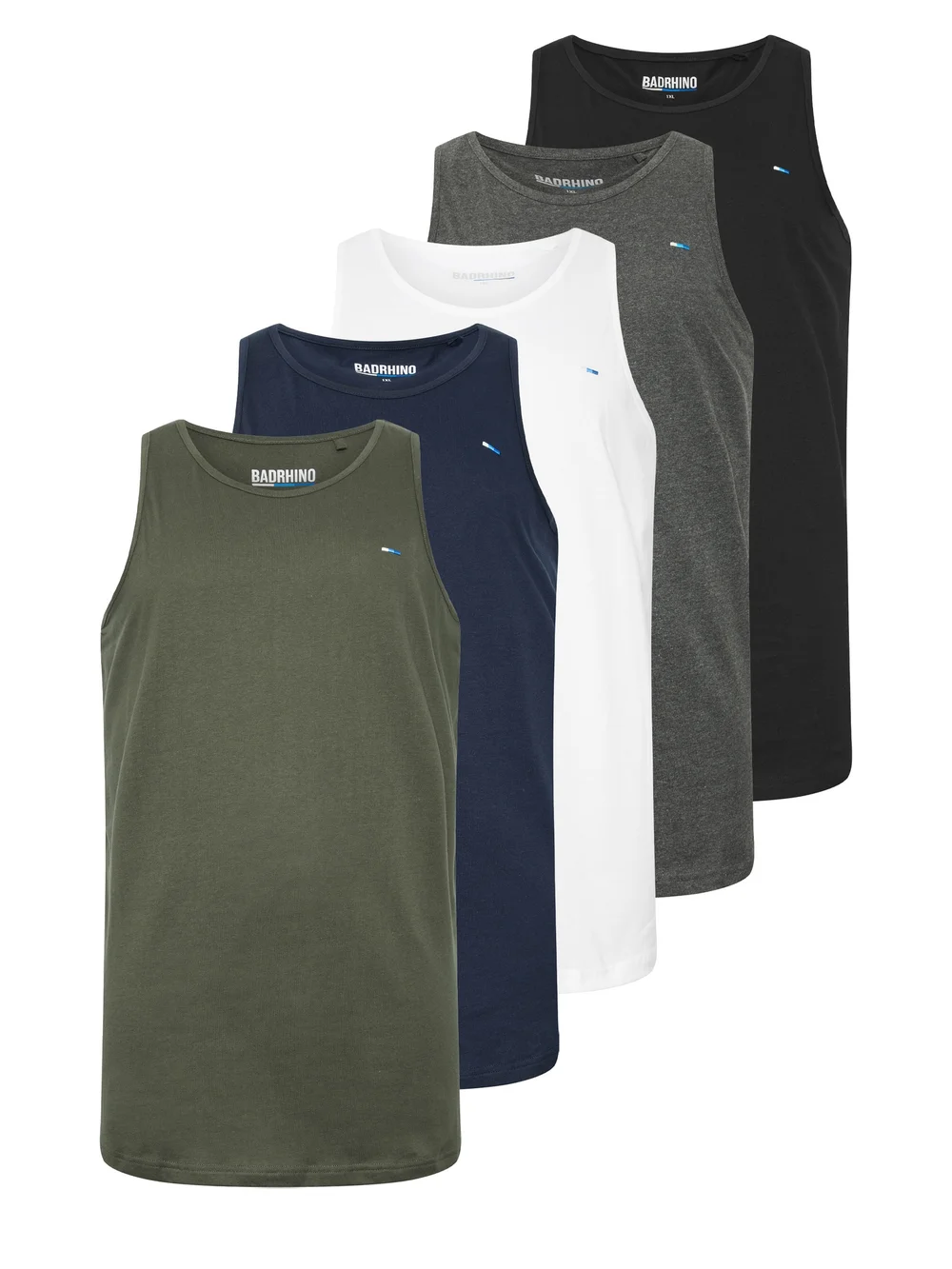 BadRhino Black & White 5 Pack Vest Tops - 4XL Image 1