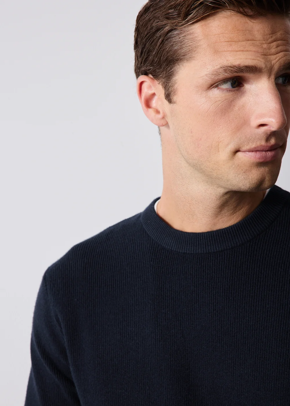 2 Pack Navy/Stone Crew Neck Jumper - S Image 4