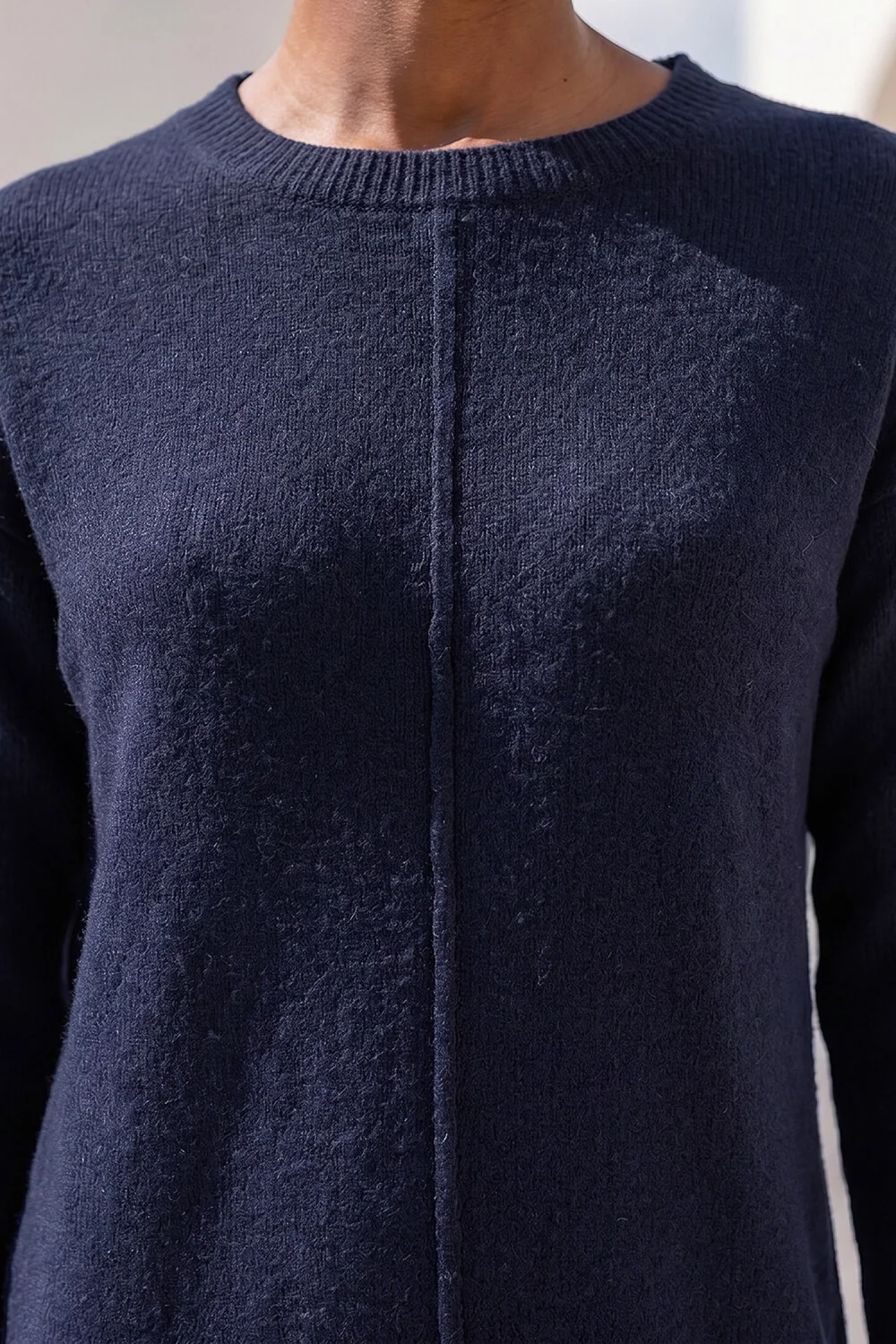 Roman Navy Petite Knitted Pintuck Shift Dress - 10 Image 4