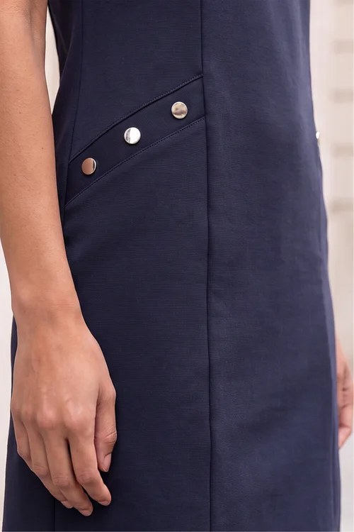 Roman Navy Petite Ponte Dress - 18 Image 4