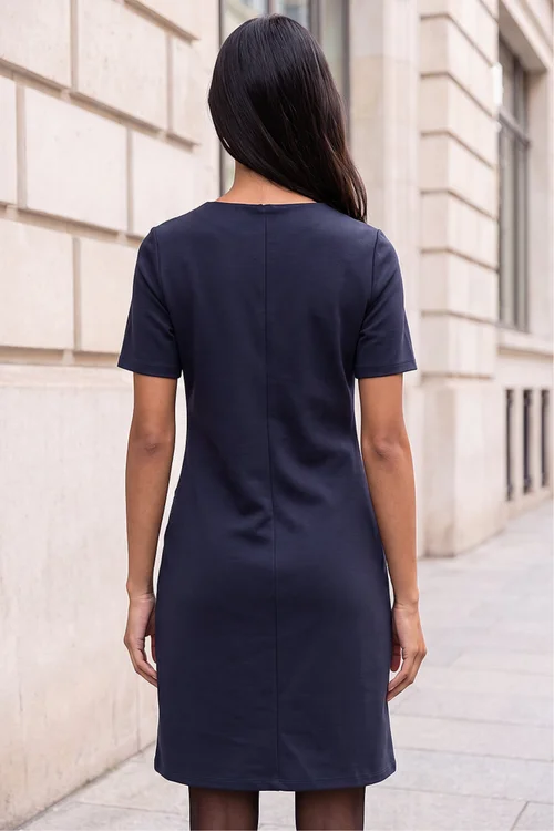 Roman Navy Petite Ponte Dress - 18 Image 3