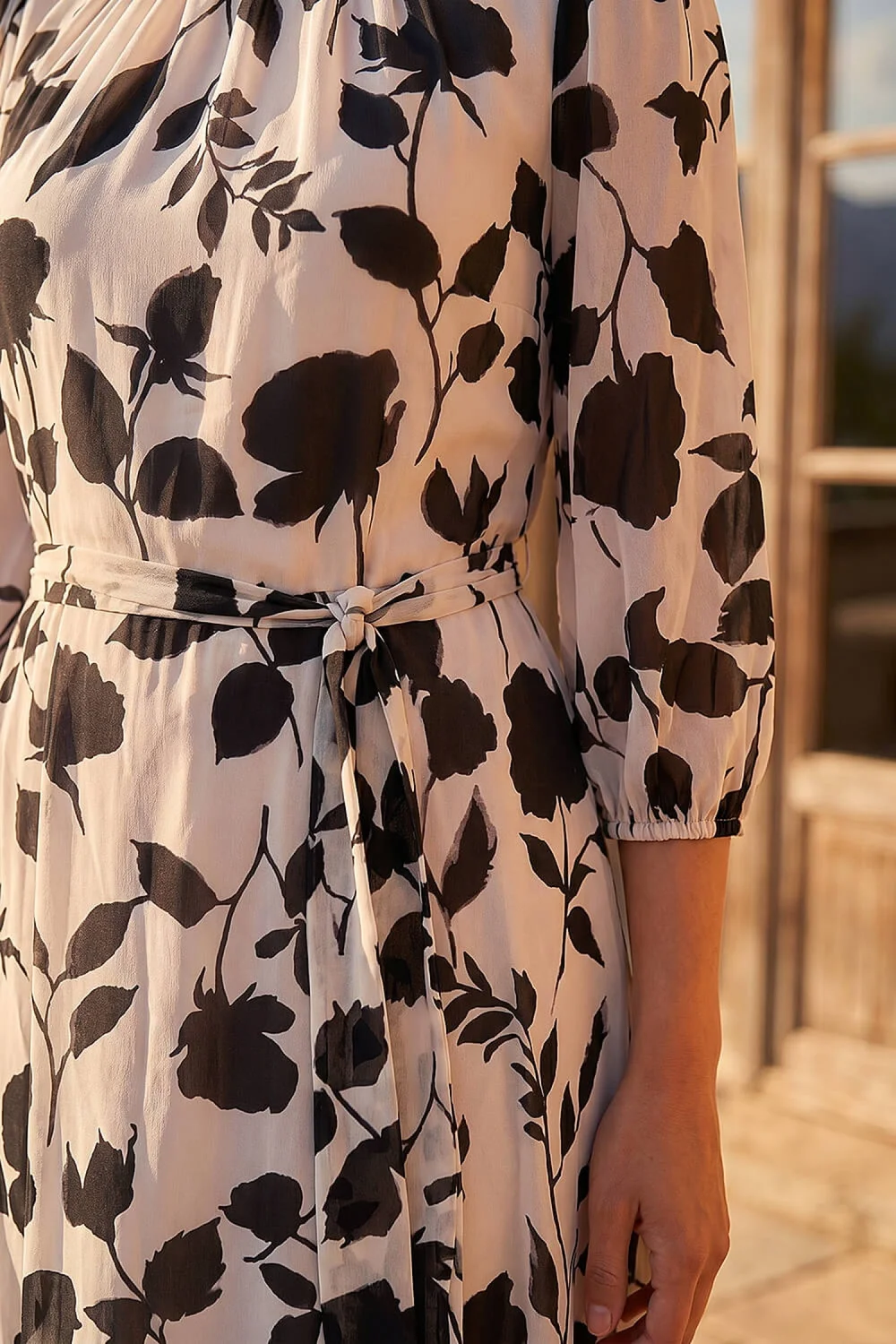 Roman Cream Floral Pleated Midi Dress - 18 Image 4