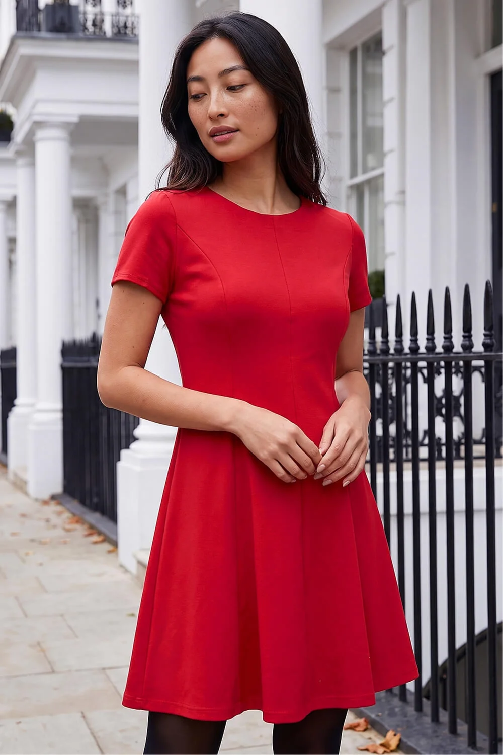 Roman Red Petite Ponte Dress - 16 Image 1